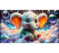 éléphant Puzzle 1000 pièces Educa Jouet en Bois Divertissement créatif De l'art Décoration Jeu éducatif Challenge Toy pour Adultes et Enfants à partir de 14 Ans éléphant75x50cm/1000pcs