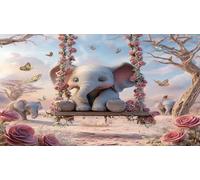 éléphant Puzzle 1000 pièces Educa Jouet en Bois Divertissement créatif Décoration Intérieure Jeu éduchatif Challenge Toy pour Adultes et Enfants à partir de 12 Ans 38x26cm/1000pcs