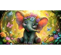 éléphant Puzzle 1000 pièces Educa Jouet en Bois Divertissement créatif Décoration Intérieure Jeu éducatif Challenge Toy pour Adultes et Enfants à partir de 14 Ans éléphant38x52cm/1000pcs