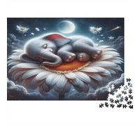 éléphant Puzzle 1000 Pièces en Carton Épais Et Robuste, Jeu De Puzzle Classique Maintenir De La Mémoire pour Une Soirée Entre Amis, Ambiance Cocooning Hiver 52x38cm/1000pcs