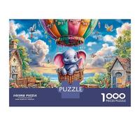 Éléphant Puzzle 1000 Pièces Papier Écologique in Garden pour Enfants, Puzzle Relaxation Mentale, Amusement Après École, Puzzle Top Noté Rapport Qualité-Prix s 52x38cm/1000pcs