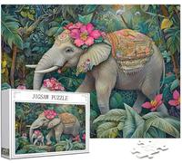 Éléphant Puzzle 4000 Pièces Adultes, Grand Bois Puzzle Animal Motif Désign, 141x87cm Jigsaw Bricolage Artisanat 14 Ans Activité Familiale avec Emballage Cadeau pour Decoration Murale Maison, Model137