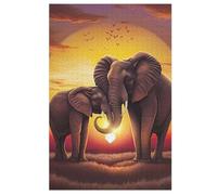 Éléphant Puzzle Adulte 1000 Pièces Artisanat Cadeau Famille Puzzles Jouet en Bois Cadeau Unique Décoration Intérieure （78×53cm）