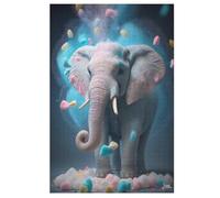 Éléphant Puzzle Adulte 1000 Pièces Artisanat Cadeau Famille Puzzles Jouet en Bois Cadeau Unique Décoration Intérieure （78×53cm）