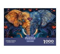 éléphant Puzzle Amusant Jeu De Société Adulte Pièces Parfaitement Assorties 1000 Pièces Faune Sauvage Casse-tête Qualité Premium pour Adultes 52x38cm/1000pcs
