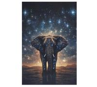 Éléphant Puzzles 1000 Pièces Adultes, Puzzle en Bois Jeux D'adresse pour Toute La Famille,Jeu De Team Building （78×53cm）