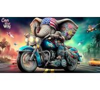 éléphant Puzzles 1000 pièces Cadeau Unique Jeu éducatif Challenge Toy de qualité supérieure Peinture Art pour Adultes et Enfants à partir de 14 Ans éléphant38x52cm/1000pcs