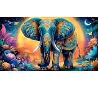 éléphant Puzzles 1000 Pieces Cadeau Unique Jeu éducatif défi Jouet de qualité supérieure Peinture Art pour Adultes et Enfants à partir de 12 Ans éléphant38x52cm/1000pcs