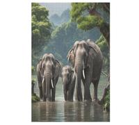 Éléphant Puzzles De 1000 Pièces pour Adultes Et Enfants Puzzle Impossible Jouets en Bois Jeu Stimulant （78×53cm）