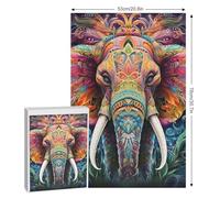 Éléphant Puzzles en Bois, De Décompression Puzzle, pour Adultes Enfants 1000 Pièces Jouets De Décompression 78×53cm