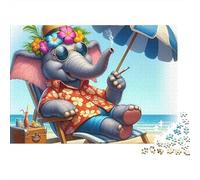 Éléphant Puzzles pour Adultes Fun 1000 Piece Chromatique Autre Royaume Décoration Maison, Jeu Éducatif, Jeu Intellectuel, Anti-Stress, Défi Stimulant (1000pcs (75x50cm))