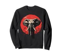 Éléphant Safari Coucher de soleil Faune Tribal Nature Art Sweatshirt