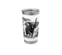 Éléphant sauvage dans la nature Gobelet isotherme en acier inoxydable double paroi
