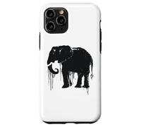Eléphant Sketch Style Sauve Les éléphants d'Afrique Noir Blanc Coque pour iPhone 11 Pro