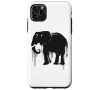 Eléphant Sketch Style Sauve Les éléphants d'Afrique Noir Blanc Coque pour iPhone 11 Pro Max