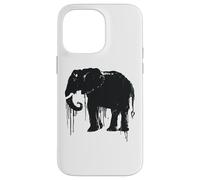 Eléphant Sketch Style Sauve Les éléphants d'Afrique Noir Blanc Coque pour iPhone 14 Pro Max