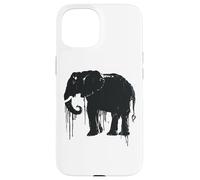 Eléphant Sketch Style Sauve Les éléphants d'Afrique Noir Blanc Coque pour iPhone 15