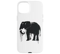 Eléphant Sketch Style Sauve Les éléphants d'Afrique Noir Blanc Coque pour iPhone 15 Plus