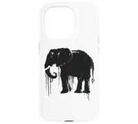 Eléphant Sketch Style Sauve Les éléphants d'Afrique Noir Blanc Coque pour iPhone 15 Pro