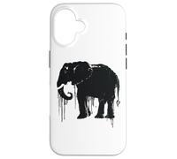 Eléphant Sketch Style Sauve Les éléphants d'Afrique Noir Blanc Coque pour iPhone 16