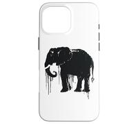 Eléphant Sketch Style Sauve Les éléphants d'Afrique Noir Blanc Coque pour iPhone 16 Pro Max
