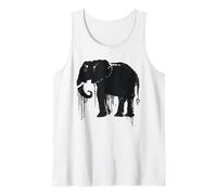 Eléphant Sketch Style Sauve Les éléphants d'Afrique Noir Blanc Débardeur