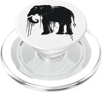Eléphant Sketch Style Sauve Les éléphants d'Afrique Noir Blanc PopSockets PopGrip pour MagSafe