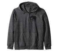 Eléphant Sketch Style Sauve Les éléphants d'Afrique Noir Blanc Sweat à Capuche