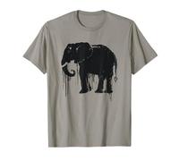 Eléphant Sketch Style Sauve Les éléphants d'Afrique Noir Blanc T-Shirt