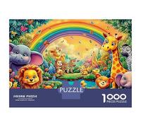 éléphant Sky Puzzle 1000 Pièces L'arche de Noé dans la Terre de l'arc-en-Ciel Puzzle Décoratif À Découpe Précise, Jeu Relaxant Et Challenge pour Adultes Et Enfants 52x38cm/1000pcs
