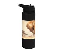Éléphant solitaire dans la savane africaine Stainless Steel Insulated Water Bottle