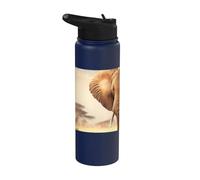 Éléphant solitaire dans la savane africaine Stainless Steel Insulated Water Bottle