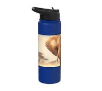 Éléphant solitaire dans la savane africaine Stainless Steel Insulated Water Bottle