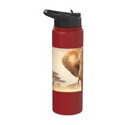 Éléphant solitaire dans la savane africaine Stainless Steel Insulated Water Bottle