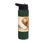 Éléphant solitaire dans la savane africaine Stainless Steel Insulated Water Bottle
