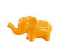 Elephant Statue - Ceramic Sculpture Ornament, Animal Figurine | Prosperity Blessing Symbol Art Decor, Elegant Decorative Elephant Model With Trunk Up For Living Room Family Hall Farmhouse Disply
