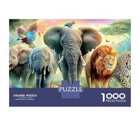 Éléphant Swing 1000 Pièces Safari Animals in Vibrant Art Puzzle Qualité Premium De Décoration Familiale Impossible Collection Spéciale Adultes Et Enfants À Partir De 14 Ans 38x26cm/1000pcs