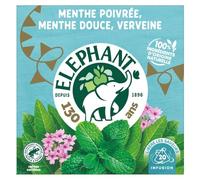 Elephant Infusion aromatisée goût Menthe poivrée, menthe douce et verveine – 20 sachets pyramid