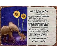Elephant to my daughter keep me in your heart and i'll stay there - Plaque murale vintage en métal pour café, restaurant, bar, pub, cuisine, restaurant - 20,3 x 30,5 cm
