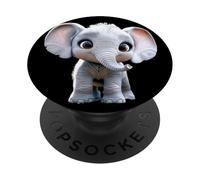 Éléphant Trompe Afrique Safari Sauvage Douceur D'éléphant PopSockets PopGrip Adhésif