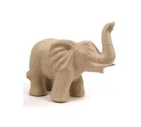 Eléphant trompe en l'air en papier mâché 22 cm