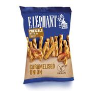 ELEPHANT - Twist bretzels oignon caramélisé - Vegan · Bretzels Torsadés · Cuits au Four, Non Frits · Extra Croustillantes - le paquet de 160g - Le Lot De 4