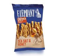 ELEPHANT - Twist bretzels sel de mer et miel - Végétarien · Bretzels Torsadés · Cuits au Four, Non Frits · Extra Croustillantes - le paquet de 160g - Le Lot De 4