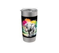 Elephant who plays in the water Gobelet isotherme en acier inoxydable double paroi