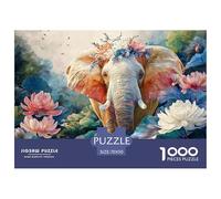 Elephant with Vibrant Wings 1000 Pièces Carton Premium Lot de Puzzles Colorful Elephant Stimulant Et Éducatif Jeu Créatif Puzzles As Birthday Gifts 70x50cm/1000pcs