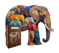 Elephant Wooden Jigsaw Puzzle - 121/218 Pieces Educational Game | Durable Wooden Material, Compact 310g/410g Build, Family Kids Free Time Activity for Home Christmas Office School Birthday Gift