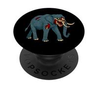 Éléphant Zombie - Effrayant Mort-Vivant PopSockets PopGrip Adhésif