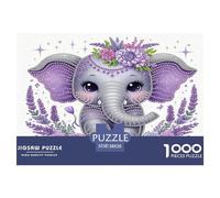 éléphant1000 Pièces Aquarelle Puzzle Animaux éléphant pour Adultes De Jeu pour Adultes Parfaitpourla Détente Créativité Et CommeCadeau38x26cm/1000pcs