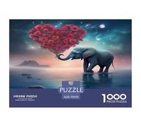 éléphant1000 Pièces Aquarelle Puzzle Animaux éléphant pour Adultes De Jeu pour Adultes Parfaitpourla Détente Créativité Et CommeCadeau70x50cm/1000pcs