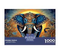 éléphant1000 Pièces Aquarelle Puzzle Animaux éléphant pour Adultes De Jeu pour Adultes Parfaitpourla Détente Paysagedes QuatreSaisons 38x26cm/1000pcs